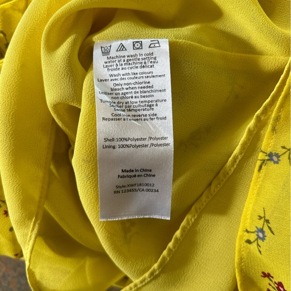 Highline Collective yellow floral print blouse, extra small - Picture 7 of 8